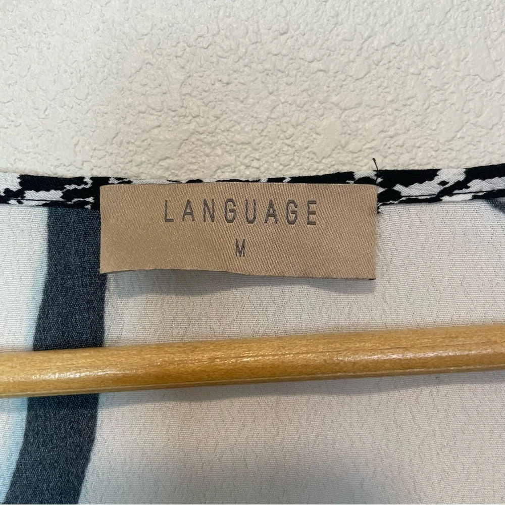 Language Floral Ombre V Neck Lace Trim Tunic Top Art to Wear Lagenlook Medium - Picture 3 of 6